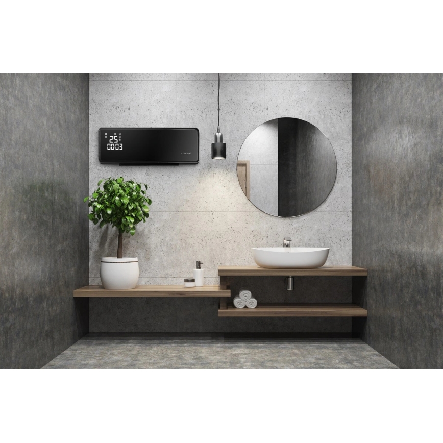 Concept QH4001 - Elektrické topení 1000/2000W IP22 černá + dálkové ovládání