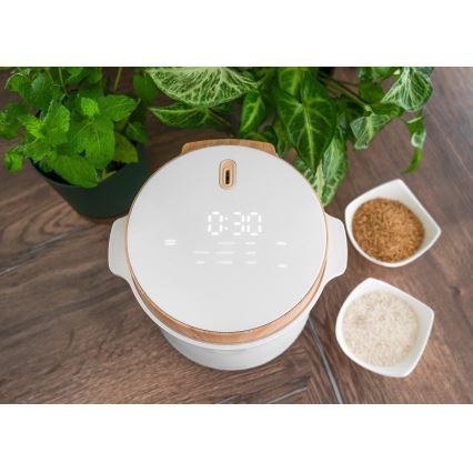 Concept RE3030 - Digitální rýžovar 2v1 380W/230V 1,5 l bílá/dekor dřeva