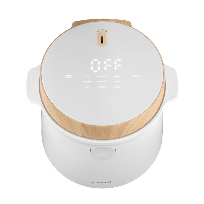 Concept RE3030 - Digitální rýžovar 2v1 380W/230V 1,5 l bílá/dekor dřeva