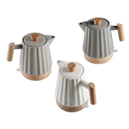 Concept RK0091 - Rychlovarná konvice 1,5 l 1500W/230V světle šedá/dekor dřeva/keramika