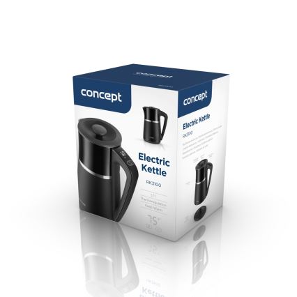 Concept RK3100 - Rychlovarná konvice s termotegulací 1,7 l 2200W/230V černá