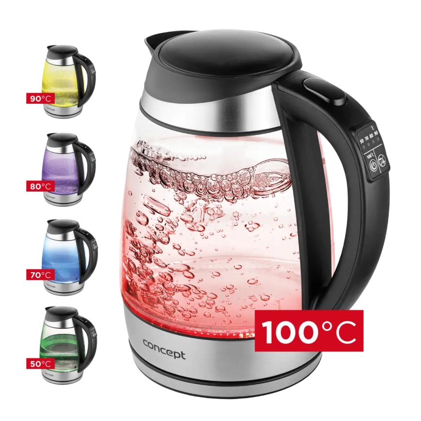 Concept RK4120 - Rychlovarná konvice s termotegulací 1,7 l 2200W/230V nerez