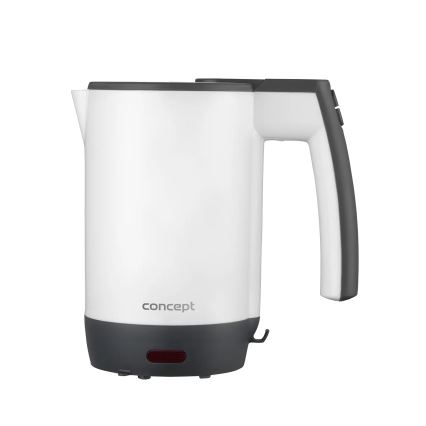 Concept RK7030 - Cestovní rychlovarná konvice 0,5 l 1080W/230V šedá/bílá + 2 šálky