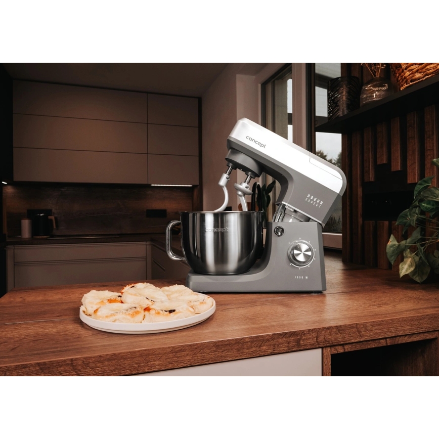 Concept RM6000 - Kuchyňský planetární robot  DOUGH EXPERT 1900W/230V antracit/nerez