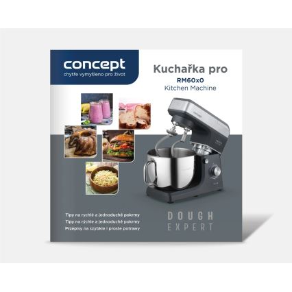 Concept RM6000 - Kuchyňský planetární robot  DOUGH EXPERT 1900W/230V antracit/nerez
