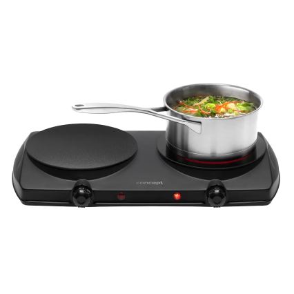 Concept VE3060 - Dvouplotýnkový vařič 2500W/230V černá