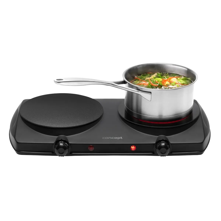 Concept VE3060 - Dvouplotýnkový vařič 2500W/230V černá