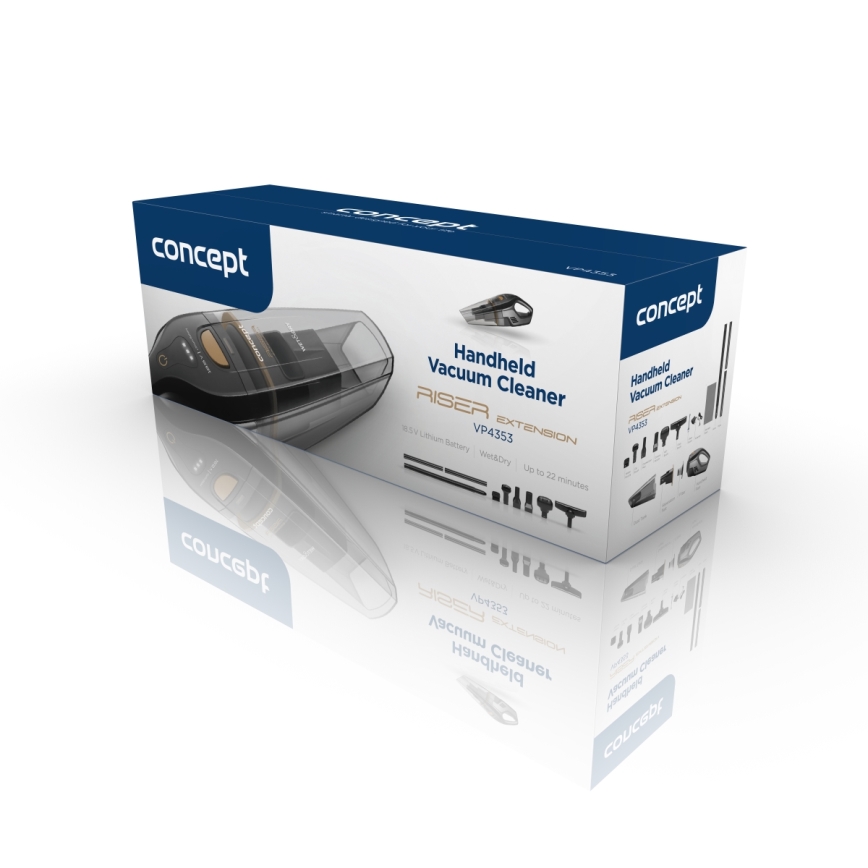 Concept VP4353 - Ruční vysavač WET & DRY RISER EXTENSION 110W/18,5V 2200 mAh černá