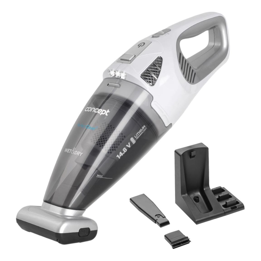 Concept VP4370 - Ruční vysavač WET & DRY PERFECT CLEAN 90W/14,8V 2200 mAh bílá