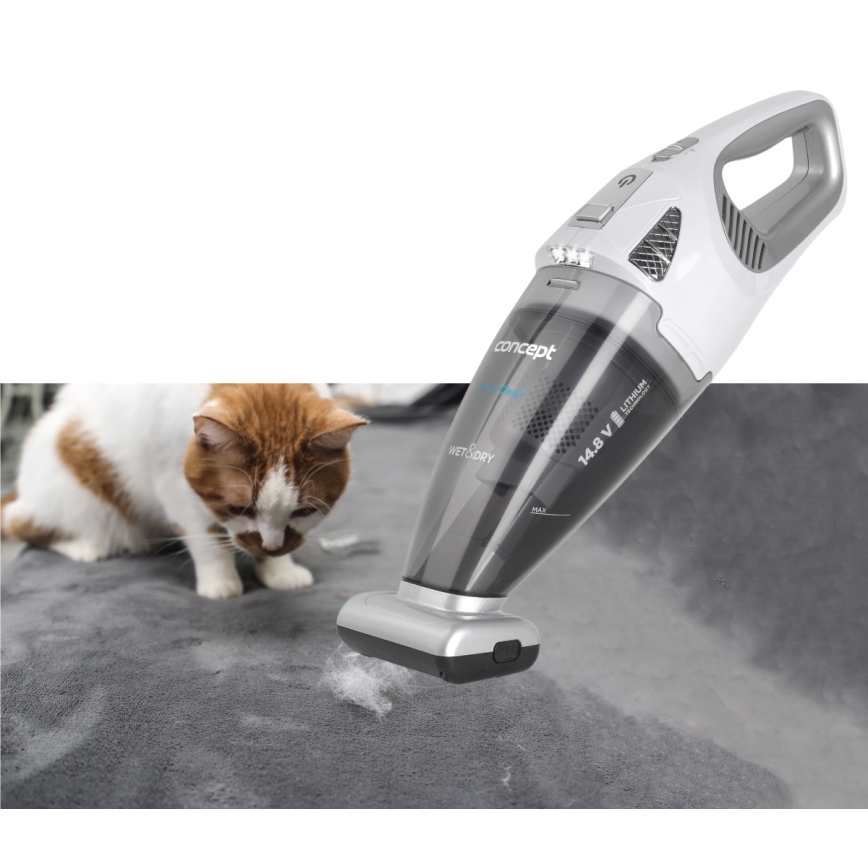 Concept VP4370 - Ruční vysavač WET & DRY PERFECT CLEAN 90W/14,8V 2200 mAh bílá