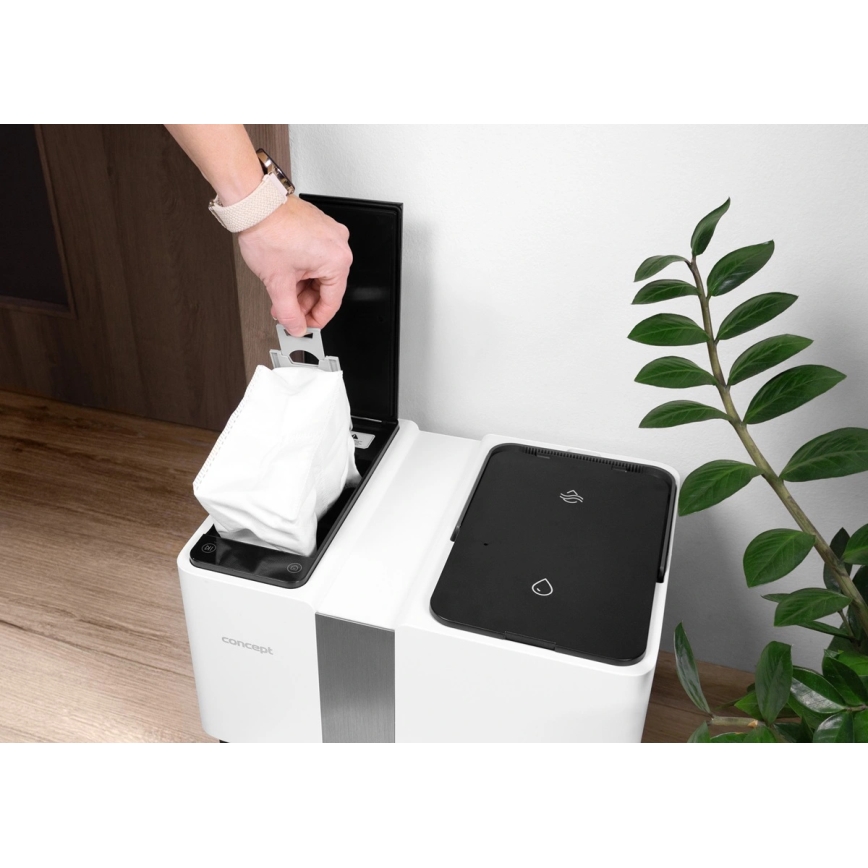 Concept VR4050 - Chytrý robotický vysavač s mopem 2v1 OPTIMUS AQUA PRO LASER 3D 600W/230V 5200 mAh Wi-Fi bílá