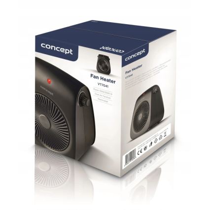 Concept vt7041 - Ventilátor s topným tělesem 1000/2000W/230V černá