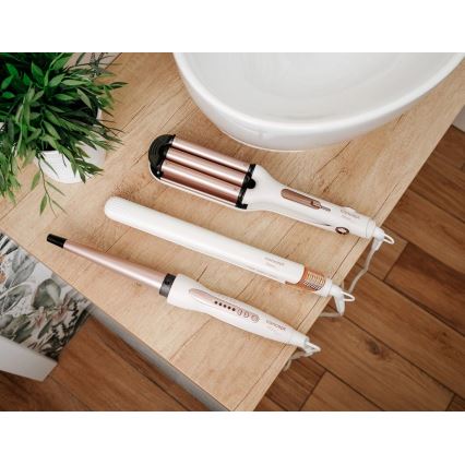 Concept VZ2110 - Žehlička na vlasy GLAM STYLE 48W/230V bílá/rose gold