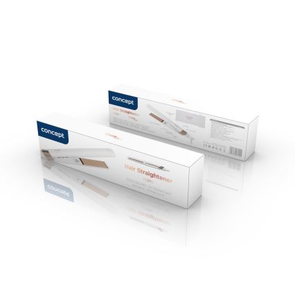 Concept VZ2110 - Žehlička na vlasy GLAM STYLE 48W/230V bílá/rose gold