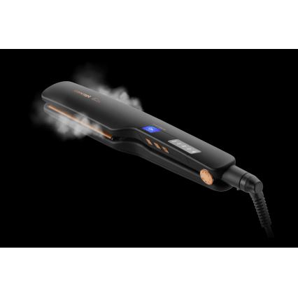 Concept VZ6010 - Parní žehlička na vlasy s LED displejem ELITE STEAM BOOST 54W/230V černá