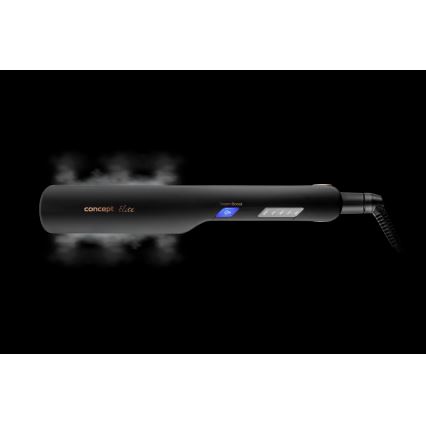 Concept VZ6010 - Parní žehlička na vlasy s LED displejem ELITE STEAM BOOST 54W/230V černá