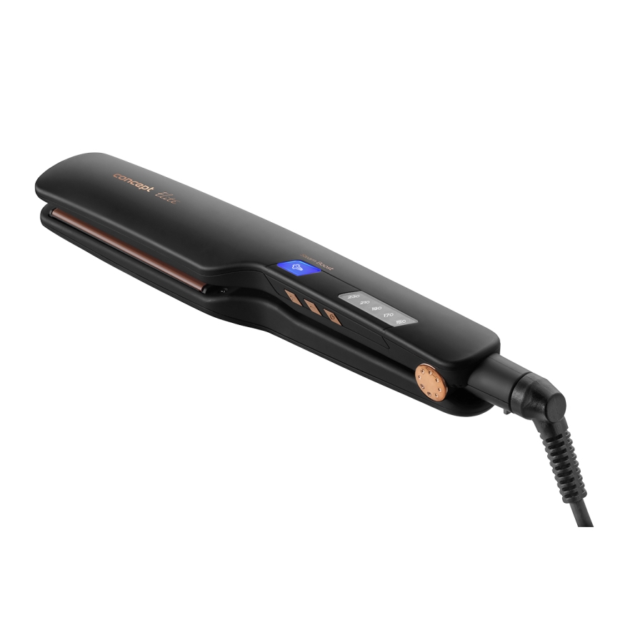 Concept VZ6010 - Parní žehlička na vlasy s LED displejem ELITE STEAM BOOST 54W/230V černá
