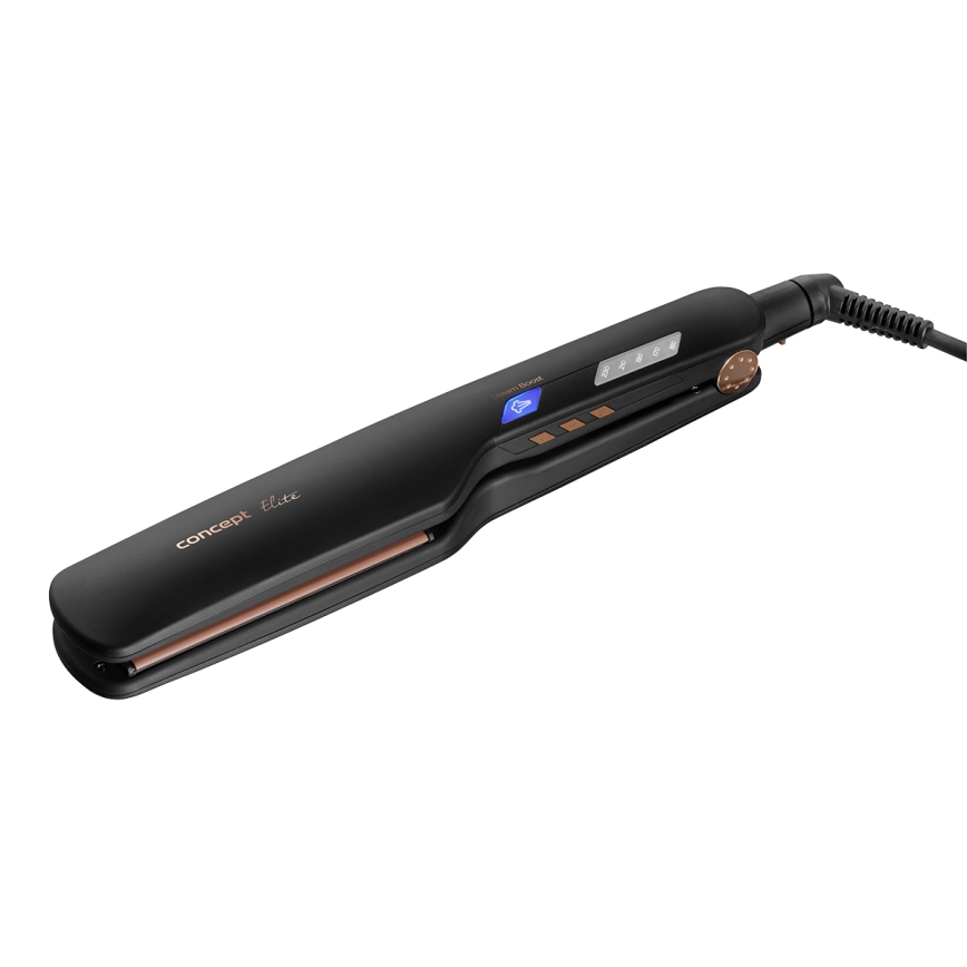 Concept VZ6010 - Parní žehlička na vlasy s LED displejem ELITE STEAM BOOST 54W/230V černá