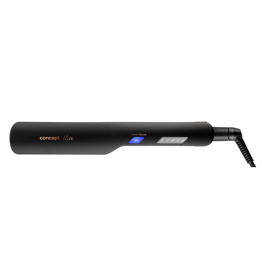 Concept VZ6010 - Parní žehlička na vlasy s LED displejem ELITE STEAM BOOST 54W/230V černá