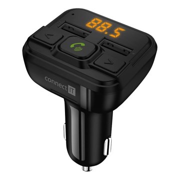CONNECT IT CCC-8600-BK - FM vysílač do auta s funkcí handsfree černá