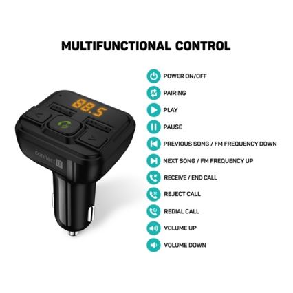 CONNECT IT CCC-8600-BK - FM vysílač do auta s funkcí handsfree černá