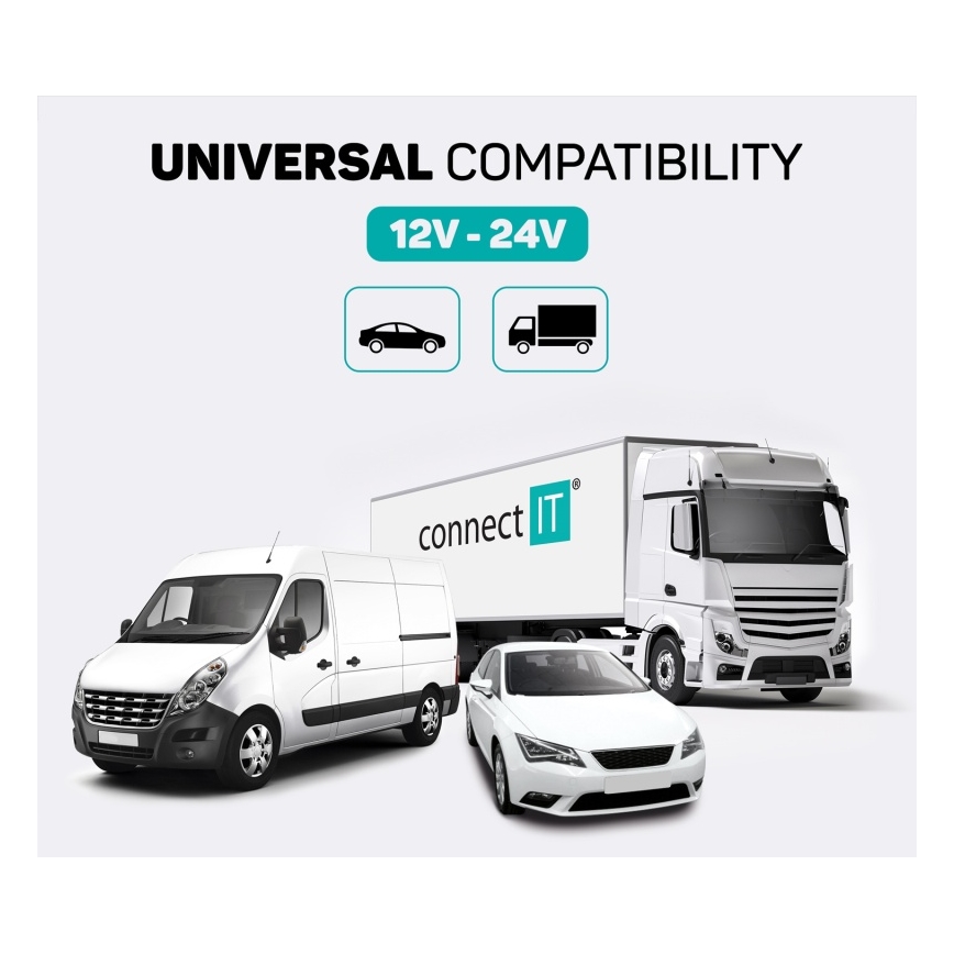 CONNECT IT CCC-8800-SL - FM vysílač do auta s funkcí handsfree černá/stříbrná