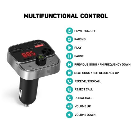 CONNECT IT CCC-8900-AN - FM vysílač do auta s funkcí handsfree černá/stříbrná