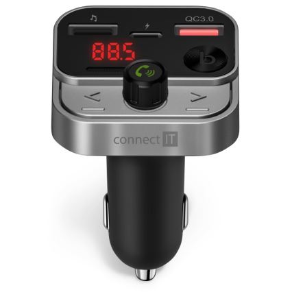 CONNECT IT CCC-8900-AN - FM vysílač do auta s funkcí handsfree černá/stříbrná