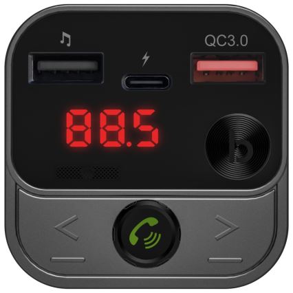 CONNECT IT CCC-8900-AN - FM vysílač do auta s funkcí handsfree černá/stříbrná