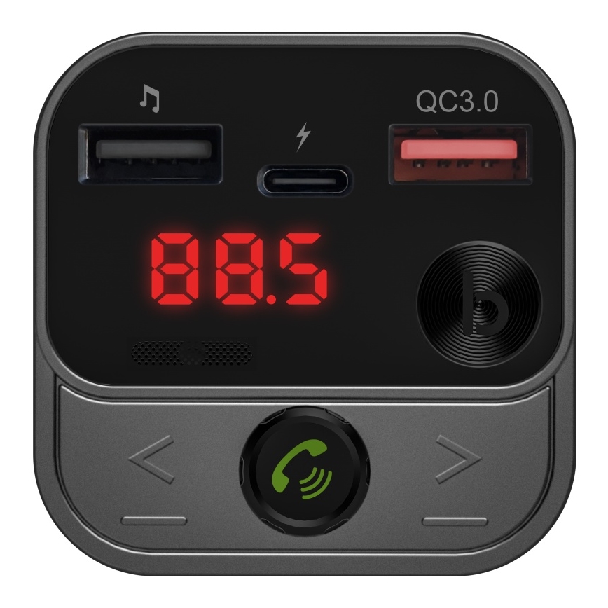 CONNECT IT CCC-8900-AN - FM vysílač do auta s funkcí handsfree černá/stříbrná