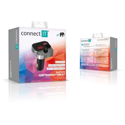 CONNECT IT CCC-8900-AN - FM vysílač do auta s funkcí handsfree černá/stříbrná