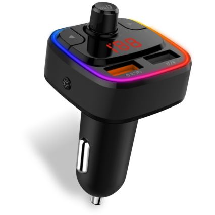 CONNECT IT CCC-9090-BK - LED RGB FM vysílač do auta s funkcí handsfree černá