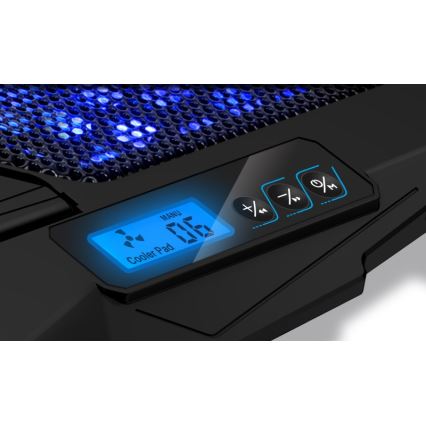 CONNECT IT CCP-2200-BK - Chladící podložka pro notebook 4x ventilátor 2xUSB černá//modrá