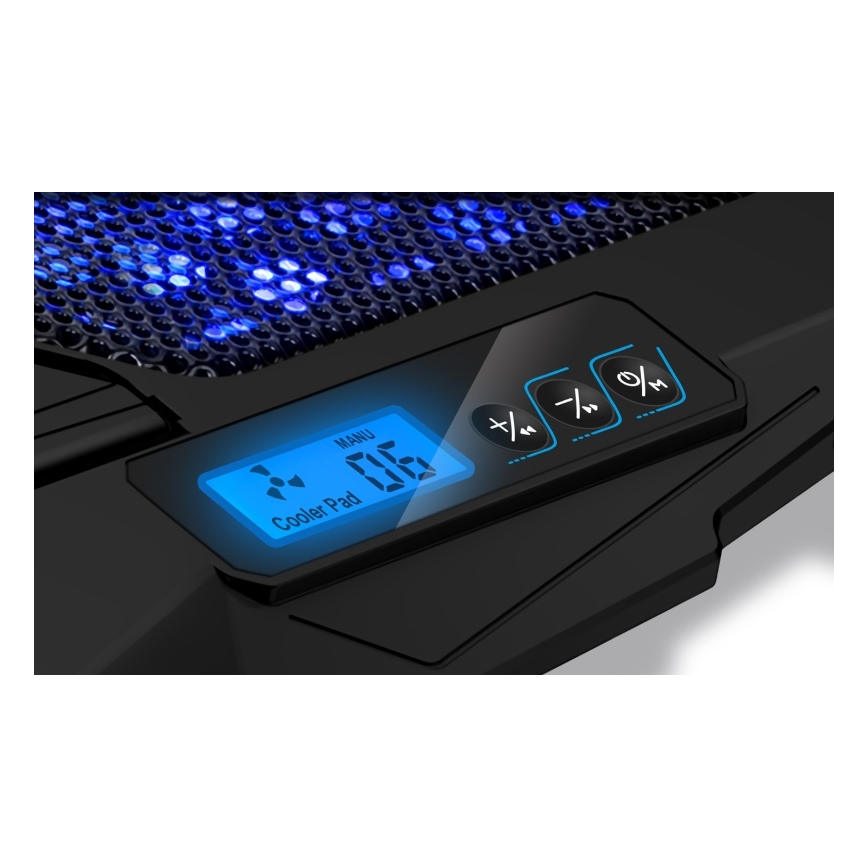 CONNECT IT CCP-2200-BK - Chladící podložka pro notebook 4x ventilátor 2xUSB černá//modrá