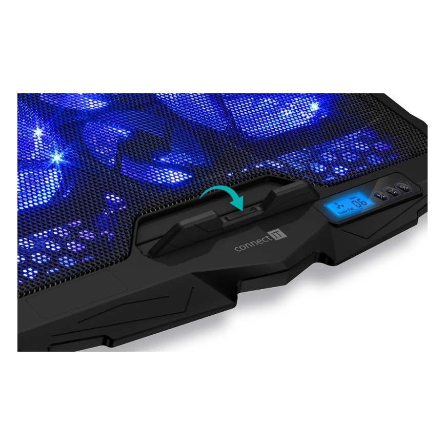 CONNECT IT CCP-2200-BK - Chladící podložka pro notebook 4x ventilátor 2xUSB černá//modrá