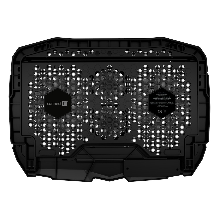 CONNECT IT CCP-2200-BK - Chladící podložka pro notebook 4x ventilátor 2xUSB černá//modrá