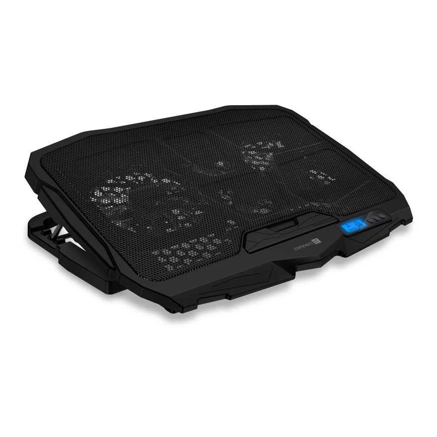 CONNECT IT CCP-2200-BK - Chladící podložka pro notebook 4x ventilátor 2xUSB černá//modrá