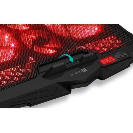 CONNECT IT CCP-2200-RD - Chladící podložka pro notebook 4x ventilátor 2xUSB černá/červená