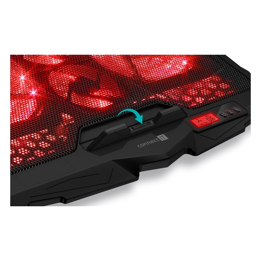 CONNECT IT CCP-2200-RD - Chladící podložka pro notebook 4x ventilátor 2xUSB černá/červená