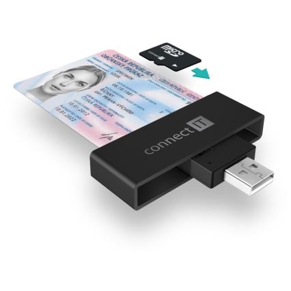 CONNECT IT CFF-3000-BK - Čtečka eObčanek a čipových karet 5V