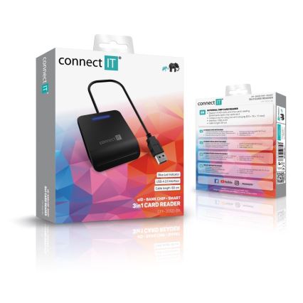 CONNECT IT CFF-3050-BK - Čtečka eObčanek a čipových karet 5V