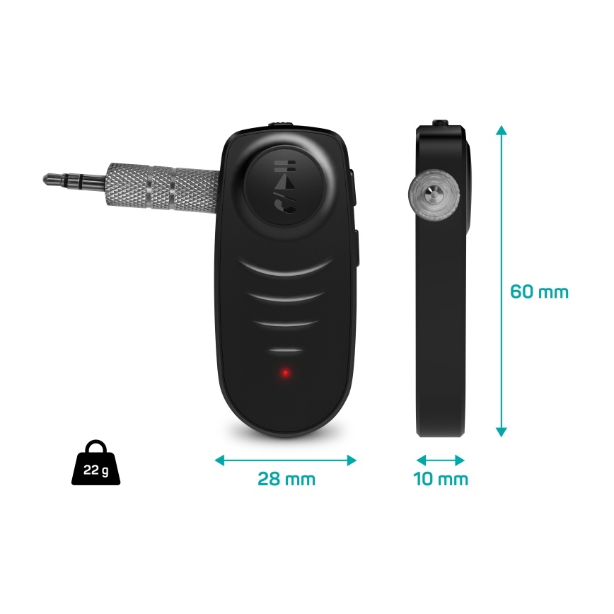 CONNECT IT CFF-4050-BK - Bluetooth audio přijímač AUX 110 mAh
