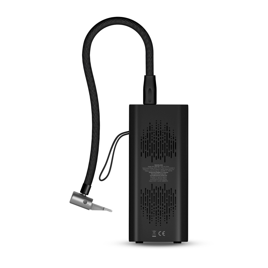 CONNECT IT CFF-4500-BK - Digitální kapesní kompresor AirFlow 80W/6000 mAh černá