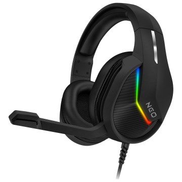 CONNECT IT CHP-3595-BK - LED RGB Herní drátová sluchátka s mikrofonem černá