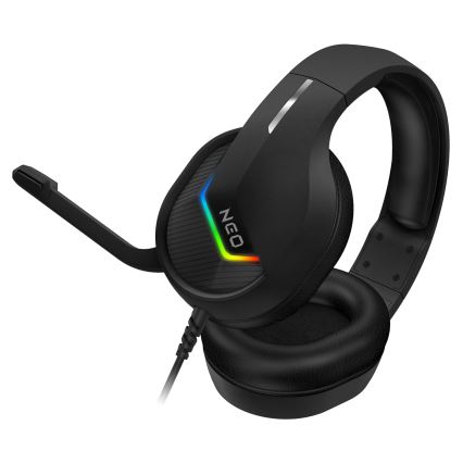 CONNECT IT CHP-3595-BK - LED RGB Herní drátová sluchátka s mikrofonem černá