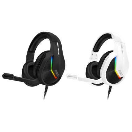 CONNECT IT CHP-3595-BK - LED RGB Herní drátová sluchátka s mikrofonem černá