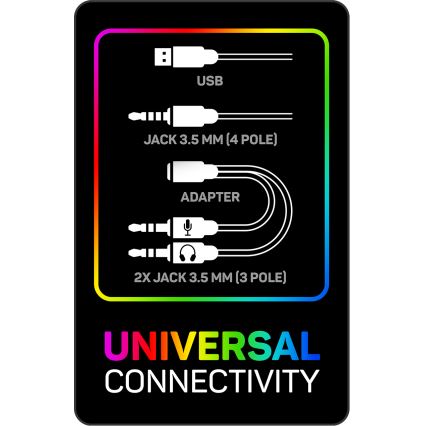 CONNECT IT CHP-3595-BK - LED RGB Herní drátová sluchátka s mikrofonem černá