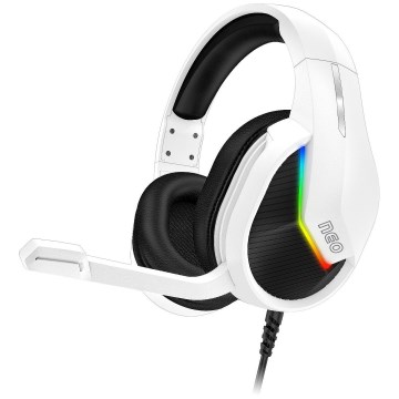 CONNECT IT CHP-3595-WH - LED RGB Herní drátová sluchátka s mikrofonem bílá/černá