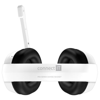 CONNECT IT CHP-3595-WH - LED RGB Herní drátová sluchátka s mikrofonem bílá/černá