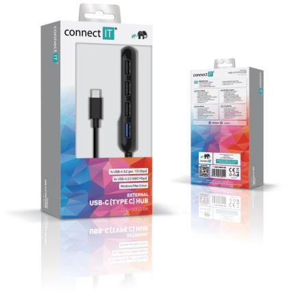 CONNECT IT CHU-5000-BK - USB-C hub 4v1